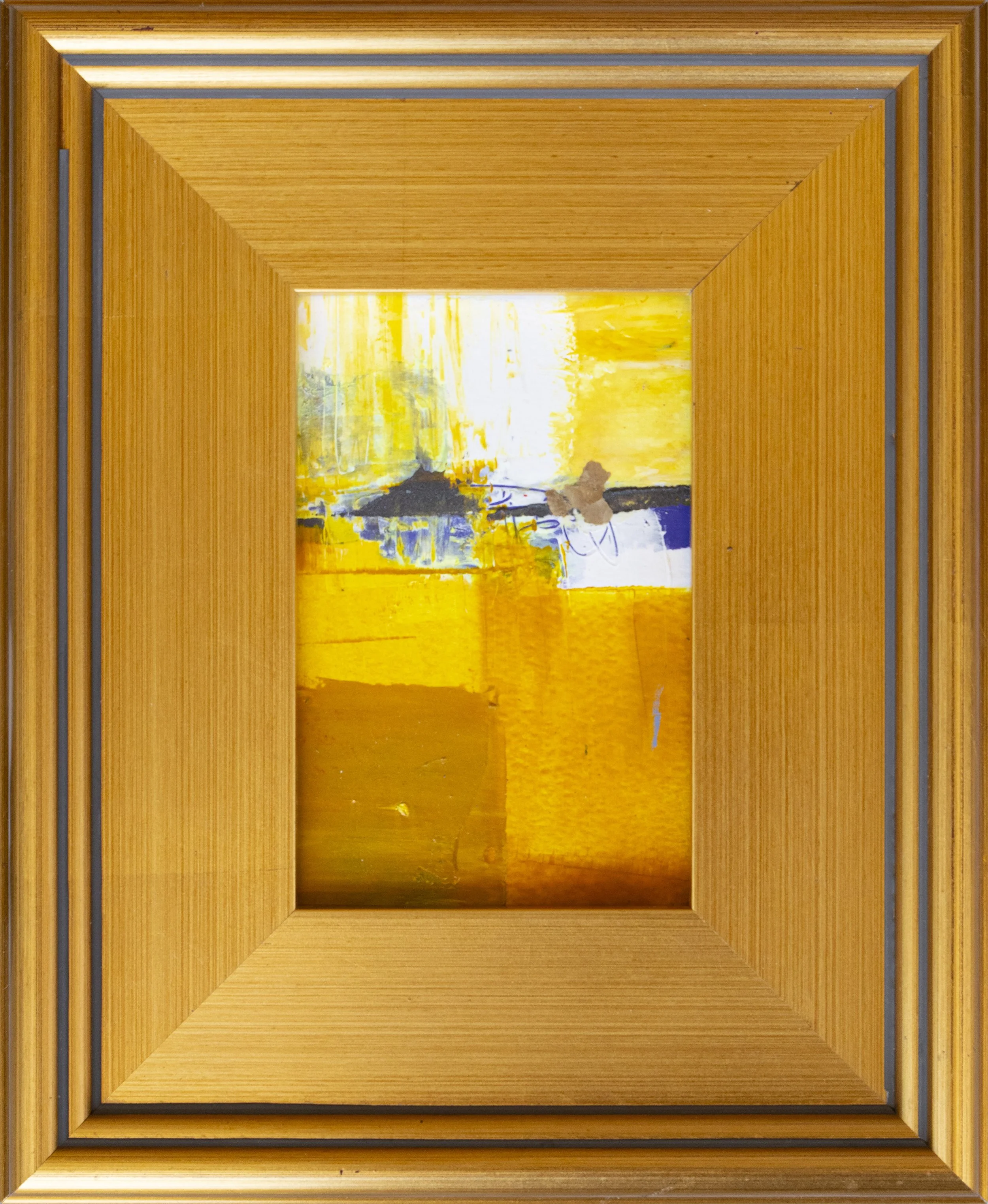 Yellow-and-Gold Framed Abstract Landscape Series | Renee Broxson